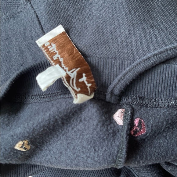 Vintage Havana Black Embroidered Heart Open Back Sweatshirt - Small - Picture 11 of 15